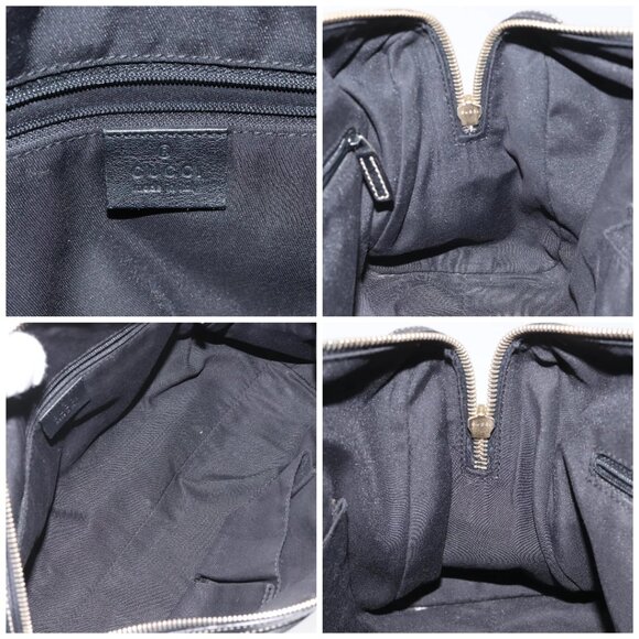 GUCCI Hand Bag Leather Black Gold - Picture 15 of 16